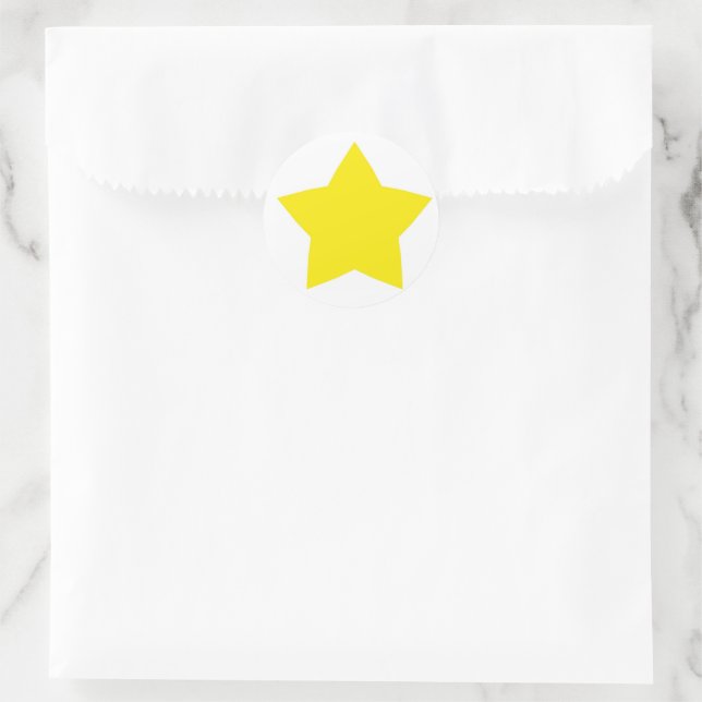 Yellow Star Runder Aufkleber (Tasche)