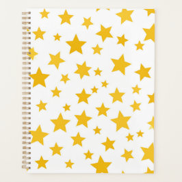 yellow stars on white background planer