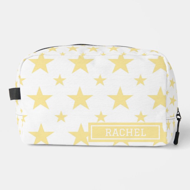 Yellow Stars Pattern Pretty Constellation Cosmetic Waschbeutel (Vorderseite)