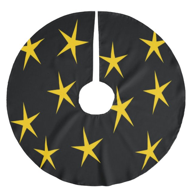 YELLOW STARS POLYESTER WEIHNACHTSBAUMDECKE (Vorderseite)