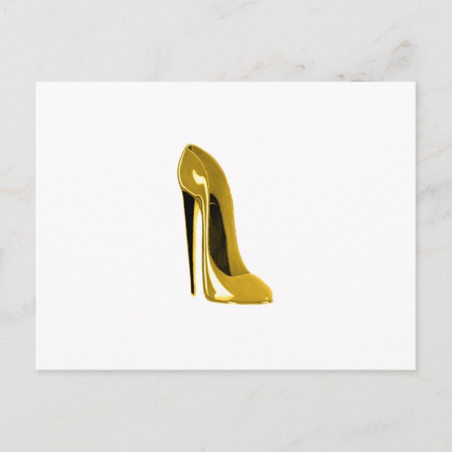 Yellow Stiletto Shoe Postkarte (Vorderseite)
