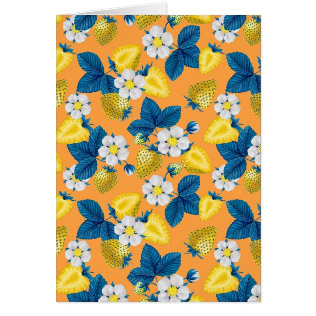 Yellow strawberries on orange (Vorne)