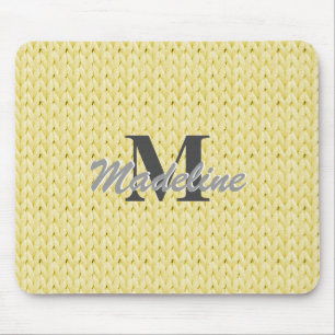 Yellow Strickmousepad mit Monogramm Mousepad