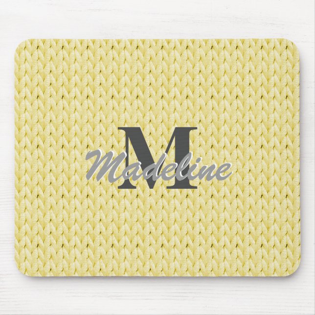 Yellow Strickmousepad mit Monogramm Mousepad (Vorne)
