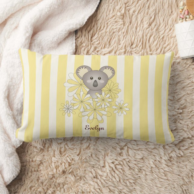 Yellow Stripe Niedlich Baby Koala Kinderzimmer Lendenkissen (Decke)