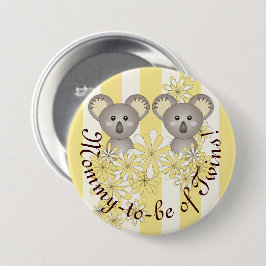 Yellow Stripe Niedlich Baby Koalas Mama-to-be von Button