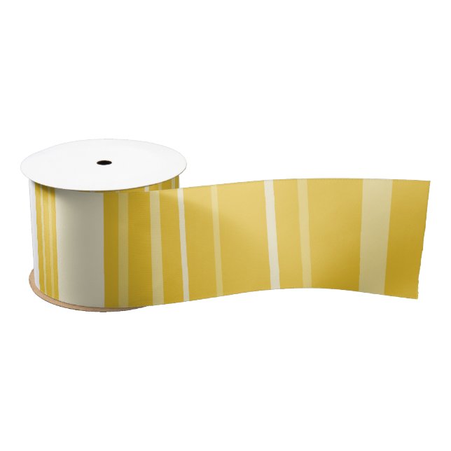 Yellow Striped Pattern Satinband (Spule)