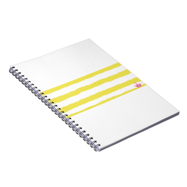 Yellow stripes and a pink crown Notebook Notizblock (Rechte Seite)