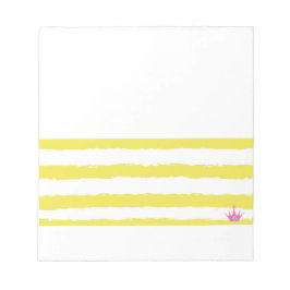 Yellow stripes and a pink crown Notepad Notizblock