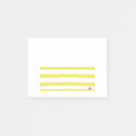 Yellow stripes and a pink crown Post-It Notes Klebezettel