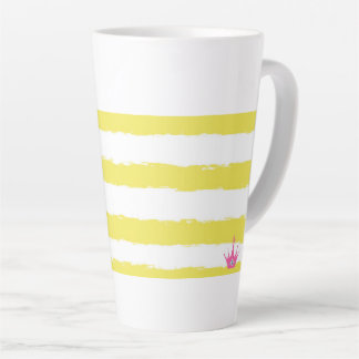 Yellow stripes and a pink Latte Mug Milchtasse