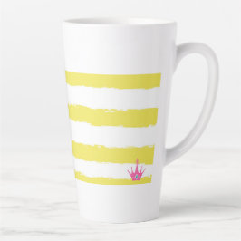 Yellow stripes and a pink Latte Mug Milchtasse
