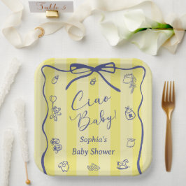 Yellow Stripes Italian Themed Ciao Baby Pappteller