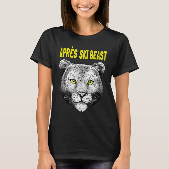 Yellow Style Apres Ski Snow Leopard T-Shirt (Vorderseite)