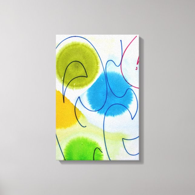 Yellow Stylish Trendy Moderne Abstrakte Canvas Pri Leinwanddruck (Vorderseite)