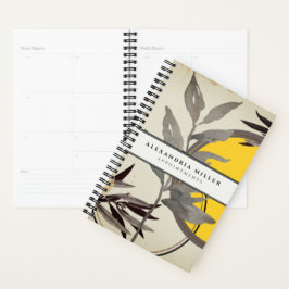 Yellow Stylish Zen Watercolor Ernennung Planer