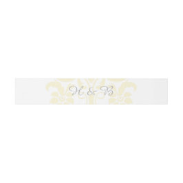 Yellow Subtle Damask Wedly Bands Einladungsbanderole