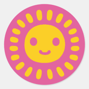 Yellow Sun Art Runder Aufkleber