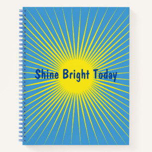 Yellow Sunburst Spiral Notebook Notizbuch