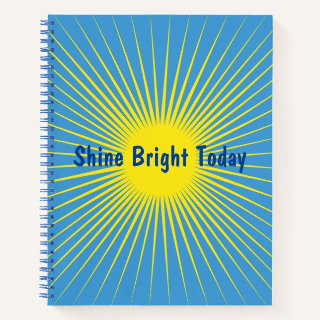 Yellow Sunburst Spiral Notebook Notizbuch (Vorderseite)