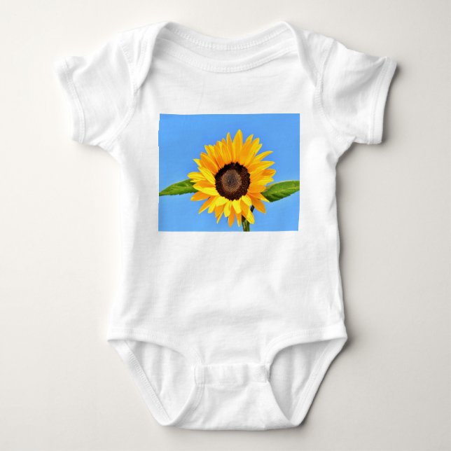 Yellow Sunflower Baby Bodysuit Baby Strampler (Vorderseite)