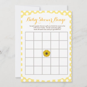 Yellow Sunflower Baby Dusche Bingo Spiel Einladung
