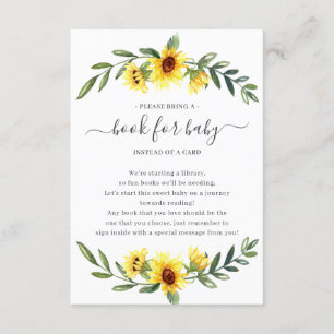 Yellow Sunflower Baby Showbook for Baby Begleitkarte