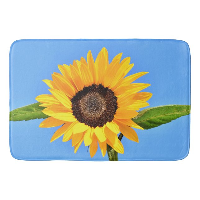 Yellow Sunflower Bath Mat Blue Sky Badematte (Vorderseite)