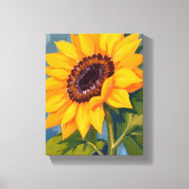 Yellow Sunflower Bright Watercolor Floral Leinwanddruck