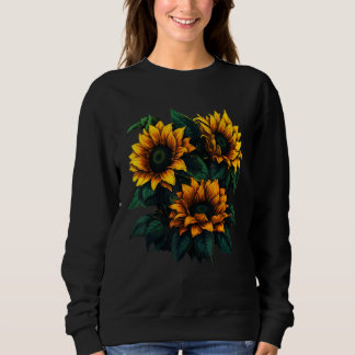 Yellow Sunflower Cute summer Sun flowers Floral Po Sweatshirt