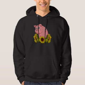 Yellow Sunflower Farm Animal  Farmer Piglet Cute P Hoodie