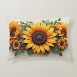 Yellow Sunflower Floral Art Dekokissen