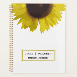 Yellow Sunflower Floral Custom Name 2026 Planer