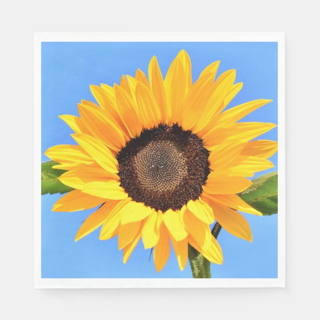 Yellow Sunflower Napkins Blue Sky Serviette (Vorderseite)