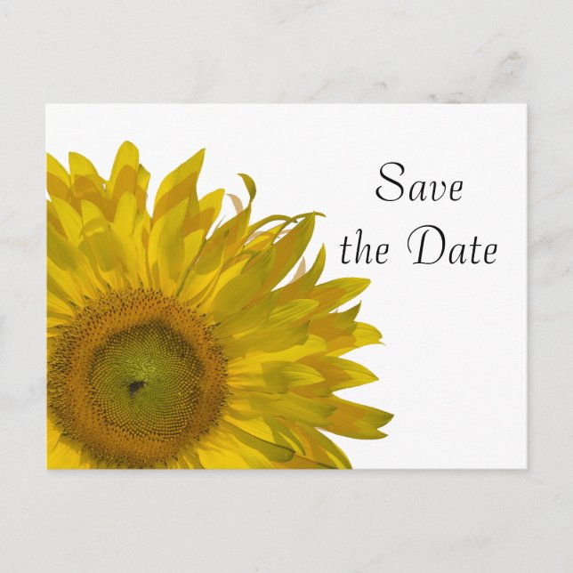 Yellow Sunflower Quinceanera Save the Date Ankündigungspostkarte (Vorderseite)