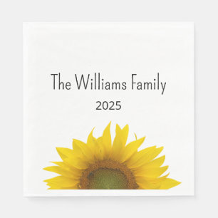 Yellow Sunflower Summer Family Wiedersehen Barbecu Serviette