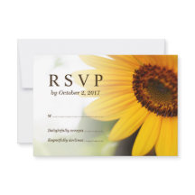 Yellow Sunflower Summer Wedding RSVP Card