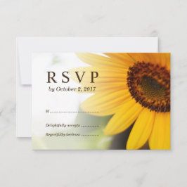 Yellow Sunflower Summer Wedding RSVP Card