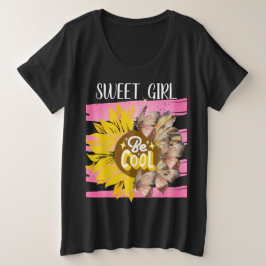 Yellow Sunflower trendy vibrant color paper art Große Größe T-Shirt