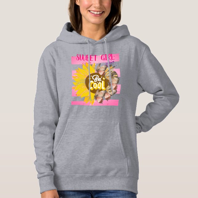 Yellow Sunflower trendy vibrant color paper art Hoodie (Vorderseite)