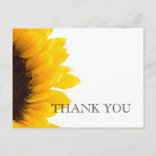 Yellow Sunflower Wedding Danke, Postcard Postkarte