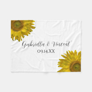 Yellow Sunflower Wedding Fleecedecke