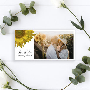 Yellow Sunflower Wedding Vielen Dank an Ihre Fotok Dankeskarte