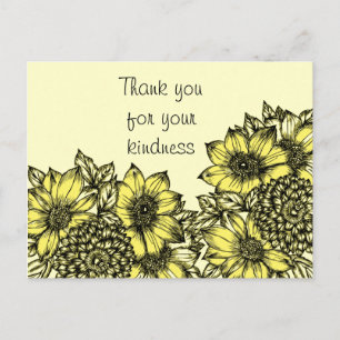 Yellow Sunflowers Thank You Postcard Postkarte