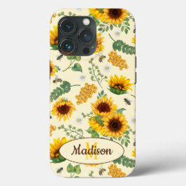 Yellow Sunny Painted Garden Sunflowers Honey Bees Case-Mate iPhone Hülle