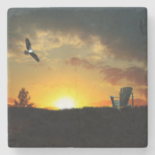 Yellow Sunset Brassy Meadow Stone Untersetzer