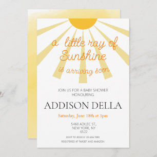 Yellow Sunshine Baby Dusche Einladung