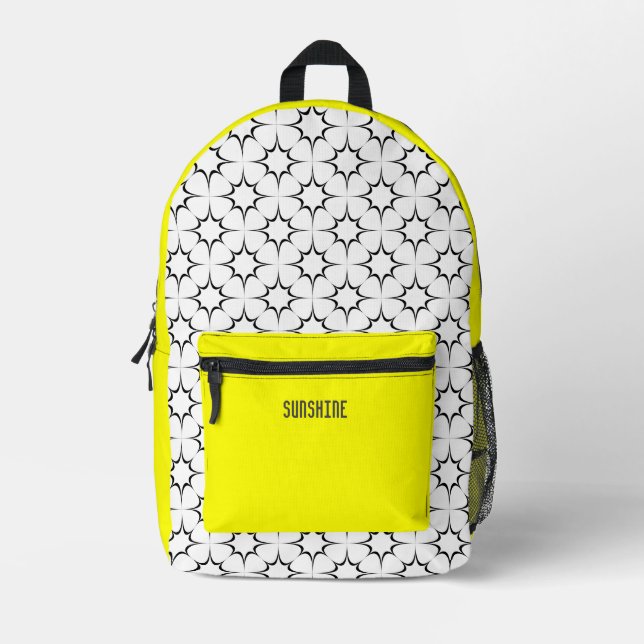 Yellow Sunshine Bedruckter Rucksack (Vorderseite)