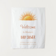 Yellow Sunshine Retro Watercolor Babydusche