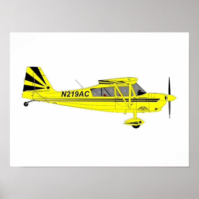 Yellow Super Decathlon Flugzeug Wall Art Poster (Vorne)